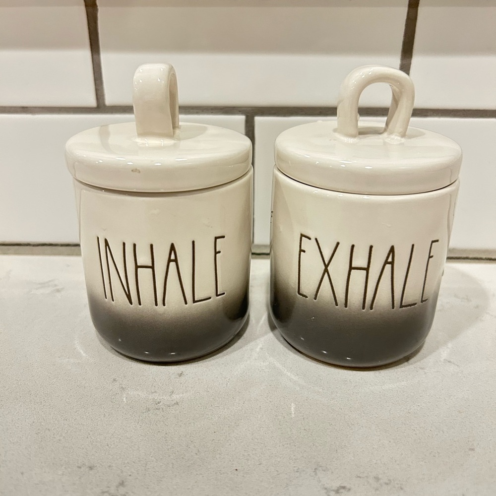 Rae Dunn INHALE and EXHALE Ceramic Jars